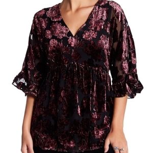 Dr2 Flocked Velvet Blouse